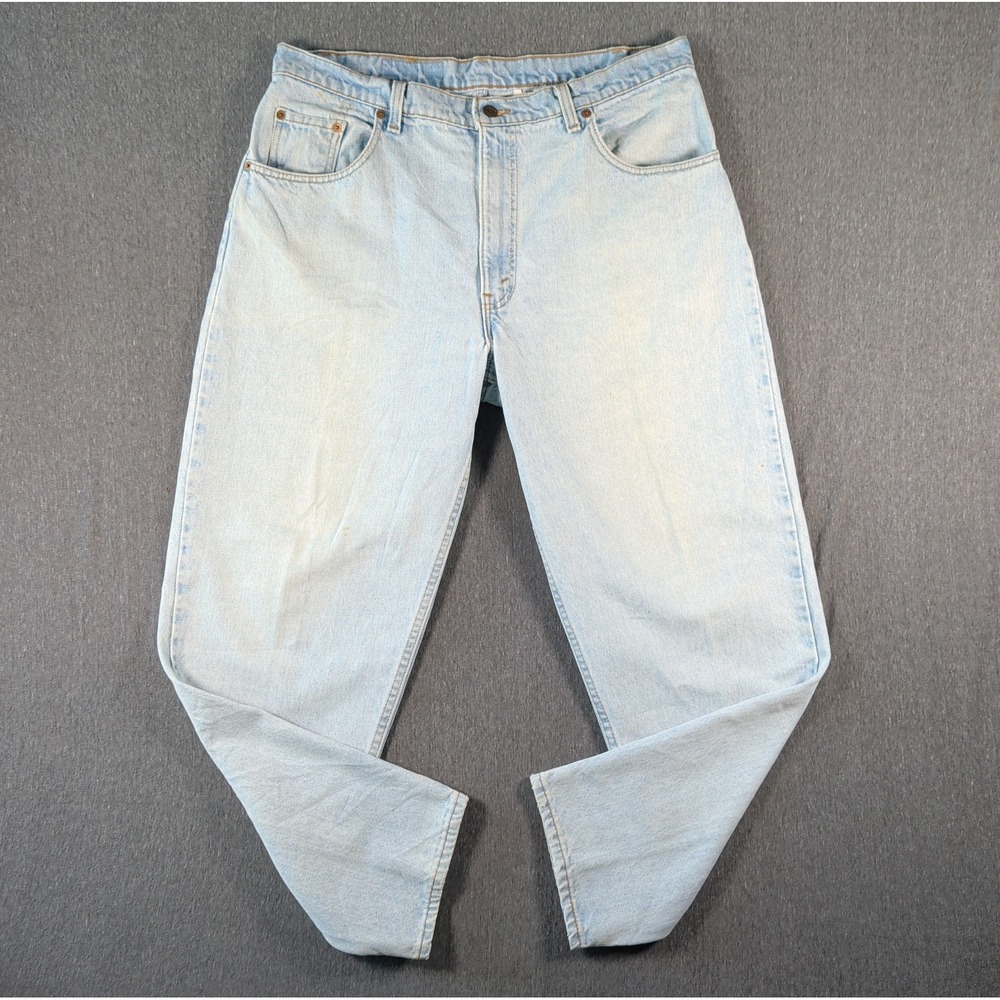 Vtg LEVIS 560 Jeans Sz 36x30 USA Distressed Loose Fit Tapered Light Denim 1994